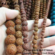 Natural Black Volcanic Beads Khaki Rock Lava Round Loose Stone Beads 4-14mm For DIY Necklace Bracelet Jewelry Making WBL 2024 - buy cheap