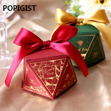 Креативная коробка для конфет в форме алмаза для детского душа, свадебные сувениры и подарочные коробки, украшение для дня рождения для гостей 2024 - купить недорого