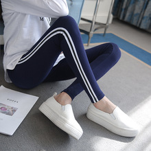 Spring Autumn Cotton Skinny Maternity Legging Casual High Waist Belly Legging Clothes for Pregnant Striped Women Pregnancy Pants 2024 - buy cheap