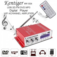 Kentiger HY-504 4CH HI-FI Car Audio High Power Amplifier FM Radio Player Support SD USB DVD MP3 Input for Car Motorcycle Home 2024 - buy cheap