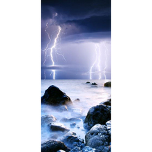 Lightning on storming oceano adesivos de parede mural portas adesivos papel de parede decalques decoração para casa aug02726 2024 - compre barato