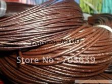 Collar de cuerdas de cuero marrón para manualidades, correa de cuero de Geguine de 25m y 4mm, venta al por mayor, envío gratis 2024 - compra barato
