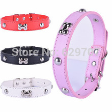 New Design Pet Dog Collar Fashion Pink White Red Black Color Pu Leather Collar For Dogs Studded Pet Products 2024 - buy cheap