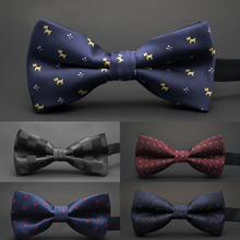 Новый галстук-бабочка GUSLESON в горошек, Свадебный галстук-бабочка, галстук-бабочка для мальчиков и девочек, галстук-бабочка из полиэстера и шелка, галстук-бабочка, женский и мужской галстук 2024 - купить недорого