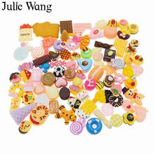 Julie Wang 20PCS Resin Food Cake Bread Candy Ice Cream Lollipops Cabochon Slime Charms Randomly Send Phone Decor Jewelry Making 2024 - buy cheap