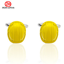 Luxury Men Yellow helmet Cufflinks High Quality Lawyer Groom Wedding Cufflinks For Mens Shirt Cuff Links French Jewelry 2024 - buy cheap