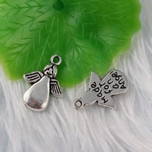 Mixed  Vintage Silver Pierced Angel Flying Angel Charms Pendant For Jewelry Making Bracelet Necklace Crafts DIY Gift Hot Z450 2024 - buy cheap