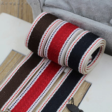 22mm 2.2cm Stripe Cotton Denim ribbon DIY bowknot accessories Satin ribbons handmade Riband tape 6y/lot 2024 - buy cheap
