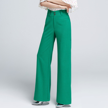 Pantalones holgados de oficina para mujer, Capris de cintura alta con bolsillos en la parte delantera y pierna ancha, color negro y Ropa de Trabajo 2024 - compra barato