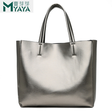 Solid Large Capacity Women Bags Casual Tote Women Pu Leather Handbags Ladies Shoulder Bags Set Bolsa Feminina Black Silver Gold 2024 - buy cheap