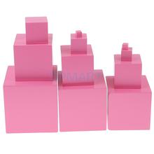 Kids Montessori Building Blocks Intelligence Developing Educational Toy - Pink Tower Stacking Cubes 2024 - buy cheap