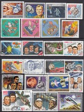 Lote de 50 unids/lote de sellos de astronauta, satélite espacial, todos diferentes de muchos países, sin utilizar, para coleccionar 2024 - compra barato