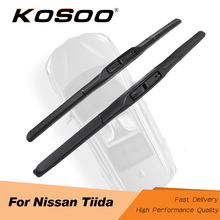 KOSOO For NISSAN Tiida C11/C12/C13 Model Year From 2004 To 2018 Fit Push Button/J Hook Arms Auto Wiper Blades Natural Rubber 2024 - buy cheap
