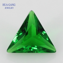 Miçangas de vidro sintético para cortar princesa, verde triangular, para joias tamanho 3x3 ~ 10x10mm, frete grátis 2024 - compre barato