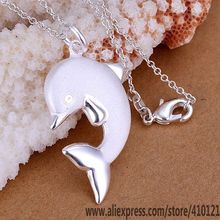 P035_2 Lucky Charm Silver Color Pendants For Women Jewelry Necklace Girl Lady Accessories Fashion Frosted Dolphins /fjhaoaoa 2024 - buy cheap