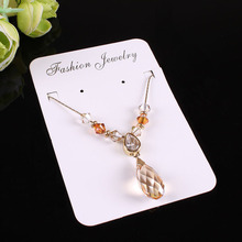 Free Shipping, Wholesale 1000pcs/lot White Paper Custom Jewelry Earring Necklace Packaging Display Cards 2024 - buy cheap