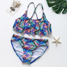 2019 New Girls Swimwear Two Piece Swimwear Ruffle Style Girls Swimsuit 5-14Y Kids Biquini Set Tankini Kids Beachwear-9007 2024 - buy cheap