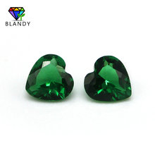 Free Shipping 3x3~8x8mm Heart Shape Nano Green Stone Wax Casting Green Nano Synthetic Gems For Jewelry 2024 - buy cheap