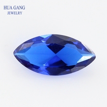 Espinela azul con forma de marquesa, piedra de espinela sintética de corte brillante para joyería, tamaño 113x3-10x20mm, envío gratis 2024 - compra barato