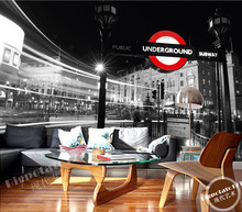The latest 3D murals, black and white London street . De parede Papel, the living room TV sofa bedroom background wall paper 2024 - buy cheap