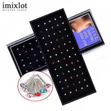 60Pcs/Set Sexy Piercing Nose Ring Stainless Steel Nose Rings Studs Colorful Crystal Rhinestone Nose Piercing Body Jewelry 2024 - buy cheap