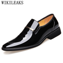 Slip On Mens Formal Shoes Luxury Brand Patent Leather Male Footwear Italian Wedding Designer Dress Shoes Oxford Shoes For Men 2024 - buy cheap