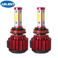 ASLENT-bombillas led para coche, luz Turbo hb4 hb3 H4 H7 H11 H8 H9 9005 9006 9007 9004, 100W, 12000LM, 6500K, blanco, 12v, 24v 2024 - compra barato