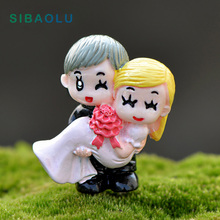 Groom embrace bride Miniature Figurine Cartoon wedding Cake home Decoration Character Anime garden figures action model doll 2024 - buy cheap