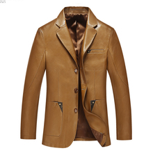 Men Leather Suit 2022 New Spring And Autumn Blazer Male Sheepskin Suit Tops Split Leather Slim Jacket Black Brown Coat 01 2024 - buy cheap