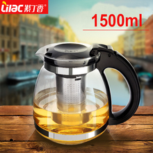 Vajilla de gran oferta Tetera de vidrio auténtica para el hogar y la Oficina, tetera de acero inoxidable resistente al calor, 1500ml 2024 - compra barato