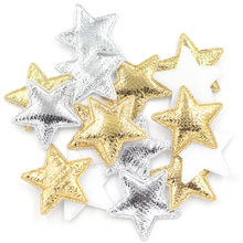 500Pcs 25mm Gold and Silver Cloth Star Appliques Padded Patches for DIY Craft/Clothes/Hairpin/Christmas Ornament Accessories K53 2024 - buy cheap