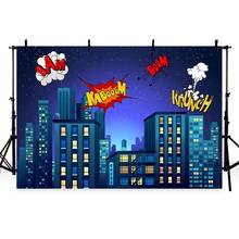 MEHOFOND Photography Background Comics Super Hero City Night Baby Children Photo Background Vinyl Backgrounds For Photo Studio 2024 - buy cheap