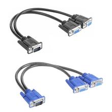 VGA Splitter Cable 1 Computer to Dual 2 Monitor Adapter Y Splitter Male to Female VGA Wire Cord for PC Laptop 2024 - buy cheap