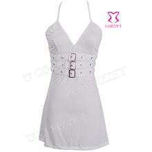 Sexy Halter Neck Deep-V Buckled Mini Clubwear Dress Pretty Gilrs's Short Dress Drance Dress Summer Style Chemise 2024 - buy cheap