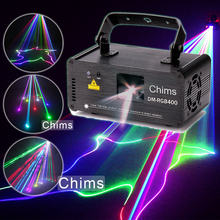 Chims-proyector de luces láser DMX512, iluminación de escenario, RGB, potente haz de luz brillante colorido, canal de 400mW, fiesta, vacaciones 2024 - compra barato