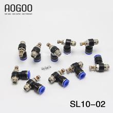 Tube 10mm Thread G1/4 Pneumatic throttle valve pneumatically Quick Connector exhaust valve SL10-02 2024 - buy cheap