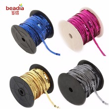 New Fashion Mix Color 100 Yards/Roll 6mm Loose Diameter Round Flat Sequins Sewing On Trims For Crafts/Pillow/Cloth Accessories 2024 - buy cheap