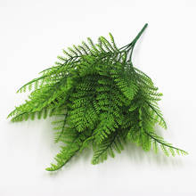 Simulação de decoração de parede de grama verde, folha de erva, folhas persas, pendurar em parede, decoração de plantas para casa 2024 - compre barato