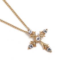 Gold Color Necklace Jewelry Women Wedding Fashion Cross Crystal Zircon Stone Pendant Necklace  Christmas Gift 2024 - buy cheap
