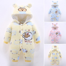 2021 Newborn Infant Romper Autumn Winter Baby Jumpsuit Thick Warm Hooded Toddler Baby Girl Boy Clothes For 3m-12m Baby Costumes 2024 - buy cheap