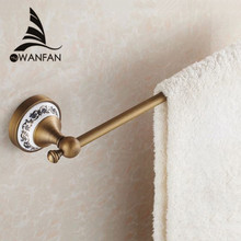 Towel Bars 60cm Single Wall Mounted Towel Bar Towel Holder Solid Brass Antique Finish Bath Products Bathroom Accessories HJ-1810 2024 - buy cheap