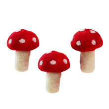 1 PC Wool Felt Craft Supply Lovely Mushroom Shape Poke DIY Kits Hat Bag Decoration Brooch Keychain Making Kids Hair Band 3*4.5cm 2024 - buy cheap