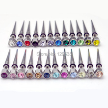 New Fashion 24pairs/lot 6mm Hexagon crystal titanium Cone Tip Punk Men screw stud earrings 2024 - buy cheap