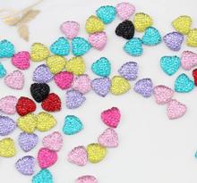 800pcs lovely Bling Heart Gems Resin Cabochons (11mm) Cell phone decor, hair accessory supply, DIY free shipping D25 2024 - buy cheap