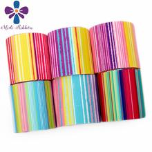 16mm-75mm Mexico Colorful Stripes Gradient Color Printed Grosgrain/Foe Ribbon DIY Hair Bowknots Party Decor 50yards/roll 2024 - buy cheap