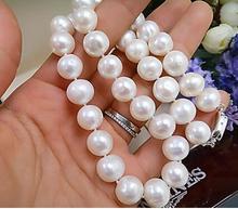 Великолепное ожерелье из белого жемчуга в стиле барокко, 8-9 мм, 18 дюймов, 925s 2024 - купить недорого