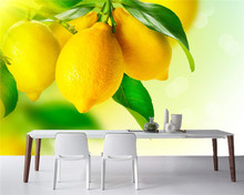 Papel de pared lemons, da folhagem, para foto de alimentos, sala de estar, sofá, parede de tv, quarto, cozinha, restaurante, mural 3d 2024 - compre barato