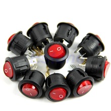 Ac 6a/250v luz vermelha sobre-fora spst botão redondo dot boat carro auto rocker Switch-Y103