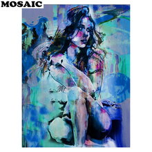 5d diamond painting abstract art 5d diamond mosaic full square/round picture of rhinestones 3d mosaic diy embroidery woman 2024 - buy cheap