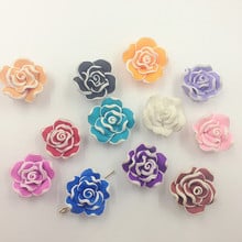 20MM 40Pcs/pack Mix Colors " White Side Flower " Polymer Clay Bead Loose Beads Jewelry Beads 2024 - buy cheap